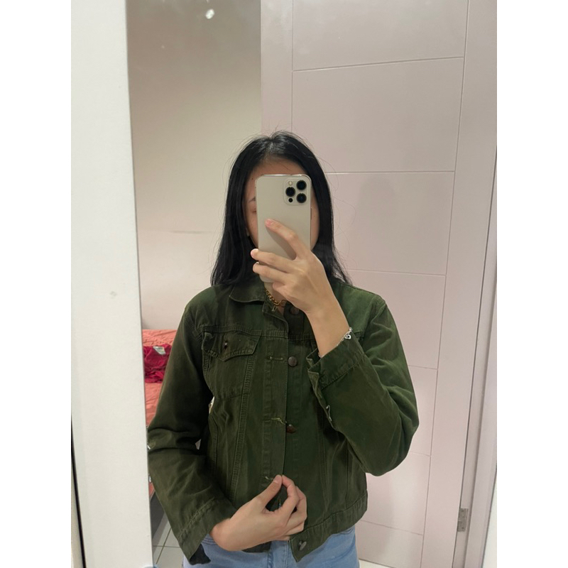 jaket jeans army (preloved pribadi)
