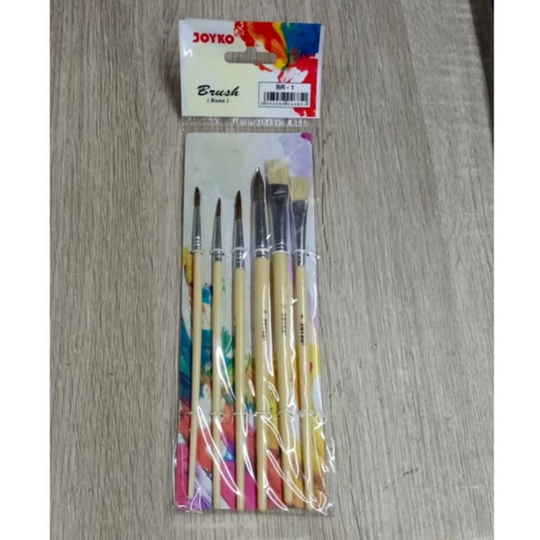 

kuas lukis /kuas cat air/ kuas kanvas joyko set BR-1 set 6 isi 6 buah kuas