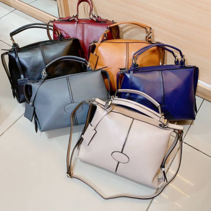 Tas Wanita Kulit sapi asli Pull Up premium square series