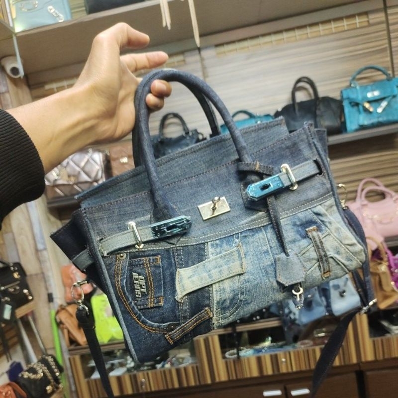 tas denim handmade size 30