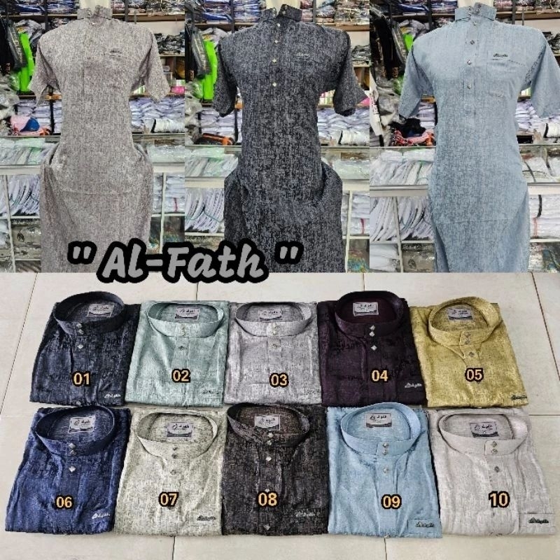 GAMIS MERK AL-FATH JACQUARD LENGAN PENDEK EXCLUSIVE