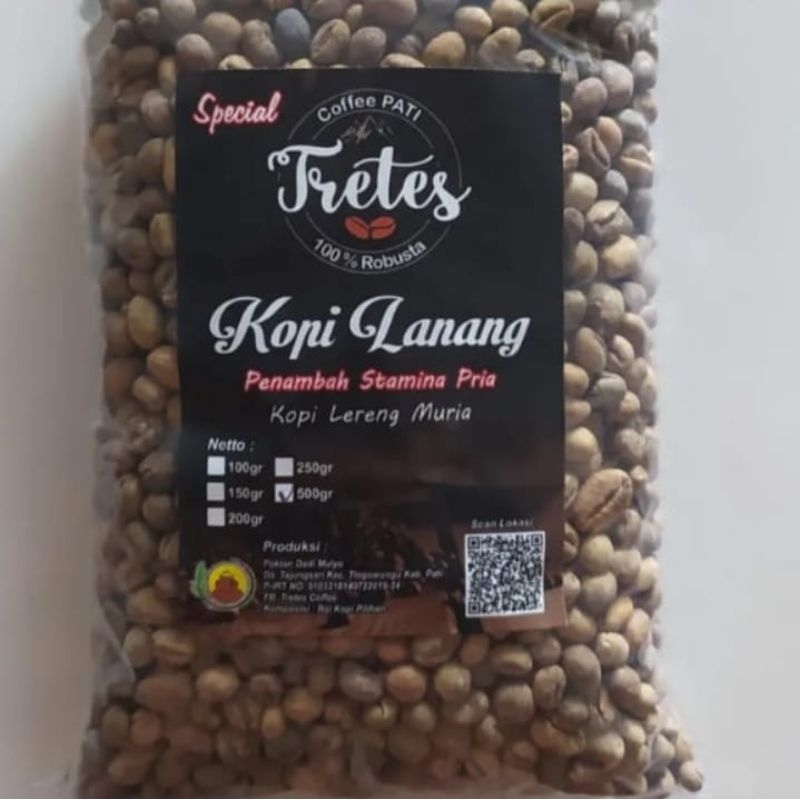 

KOPI LANANG/GREEN BIEN KOPI MENTAH 500 GR/ROBUSTA MURIA ASLI ORIGINAL