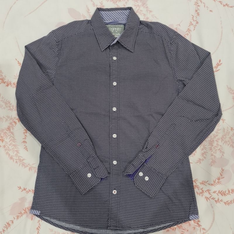 Esprit Dark Blue Casual Man Shirt Kemeja Lengan Panjang Pria Biru Original Authentic Ori