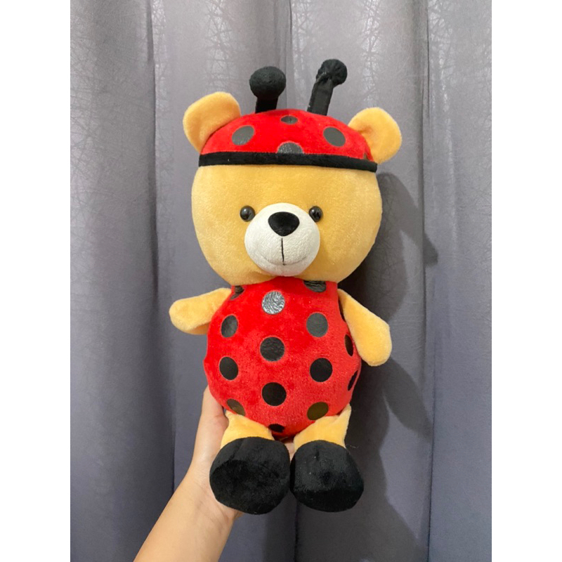 Boneka karakter Teddy Bear Kostum Kepik size 40cm / Boneka Teddy Bear Lucu / Boneka Beruang