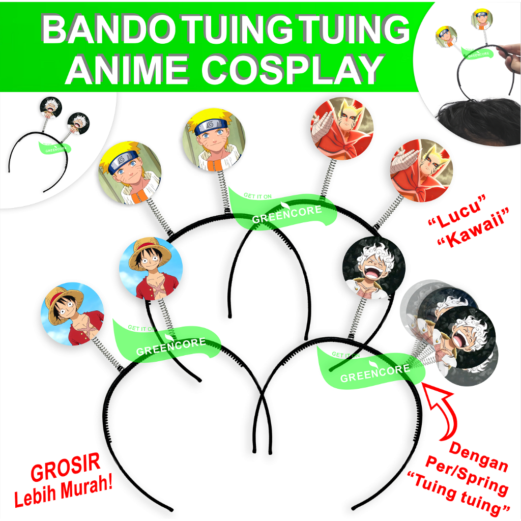 Bando one piece anime cosplay naruto figure baju costume kostum tuing korea kpop luffy telinga kucin