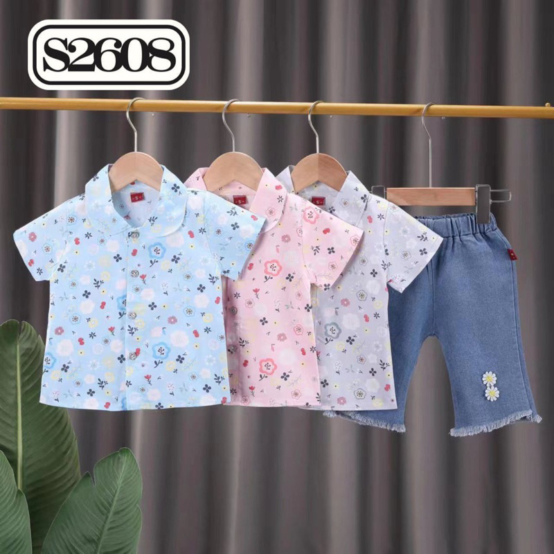 Setelan kemeja jeans anak