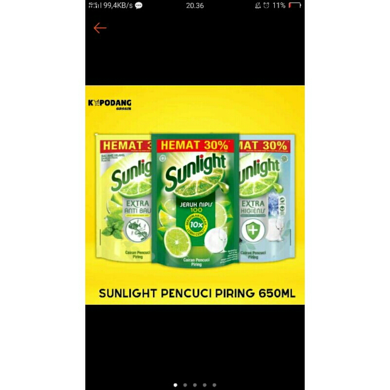 sunlight sabun cuci piring 650ml / sunlight 650ml