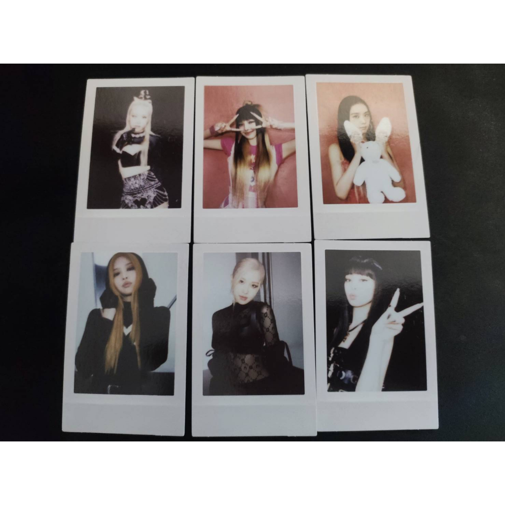 BLACKPINK BORN PINK PC — jisoo jennie rosé black pink grey ver. pola polaroid official photocard