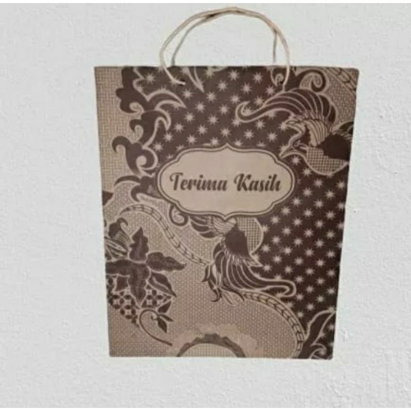 

100 pcs paperbag batik acara hajatan ukuran sedang 22x16x5,5