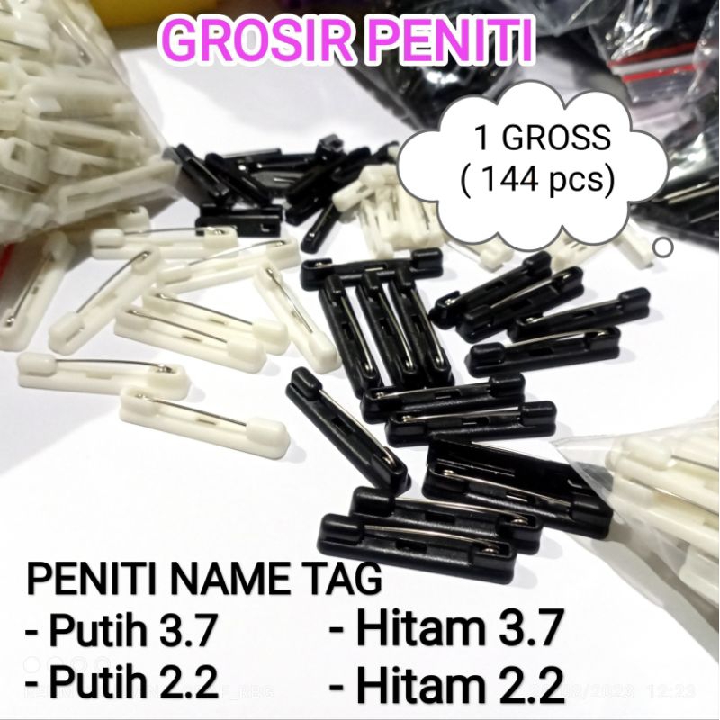 

144 pcs PENITI PLASTIK 3.7cm / 3.1cm / 2.2cm- Peniti Papan Nama Dada - Peniti Nametag - Peniti Name Tag