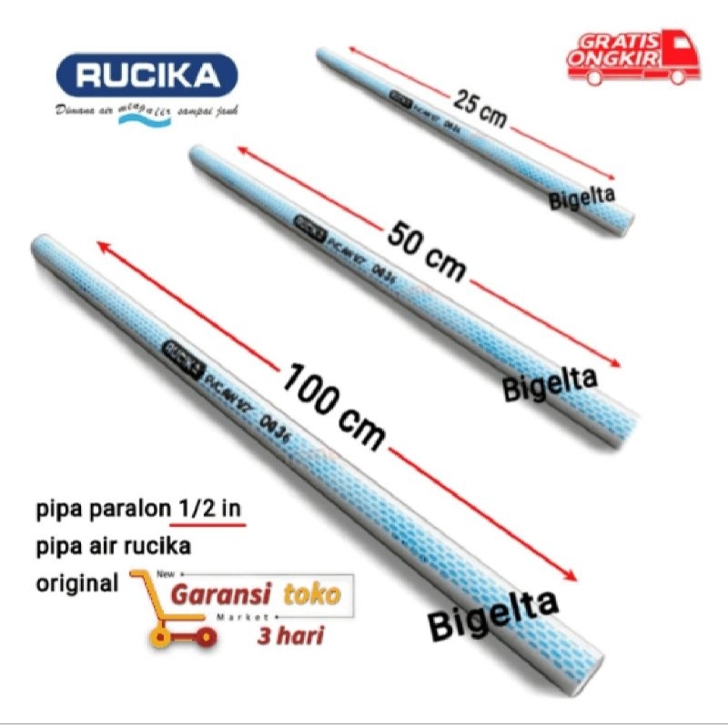 pipa air pvc 1/2 in Rucika pipa paralon potongan murah