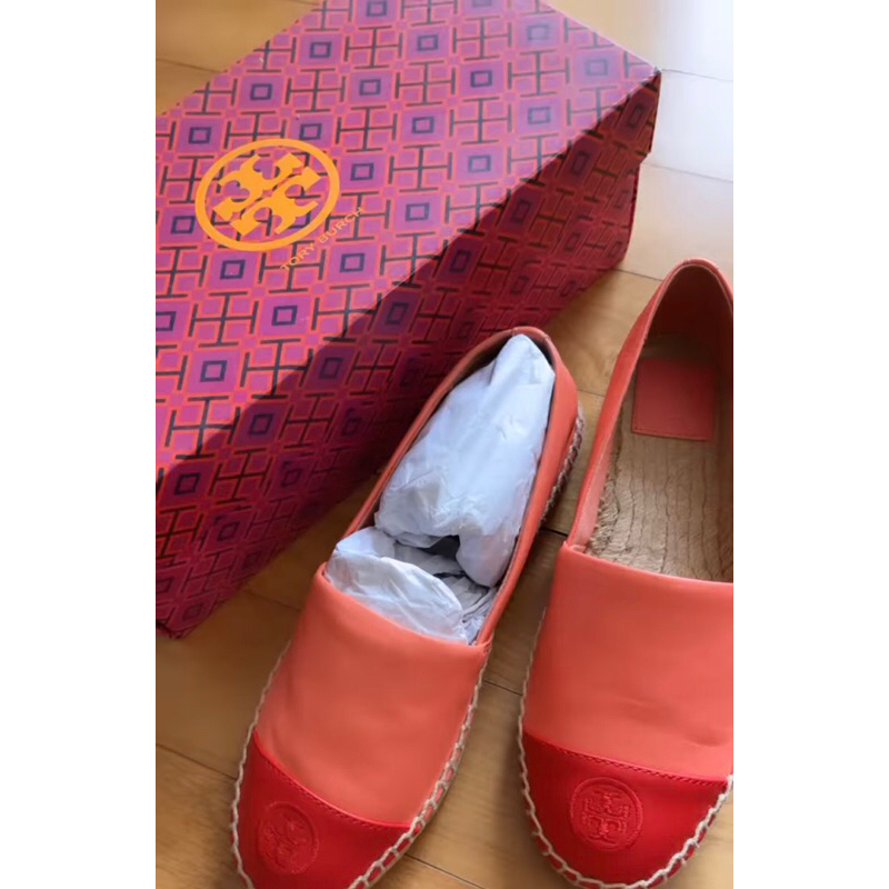 preloved sepatu original tory burch esparadile orange merah