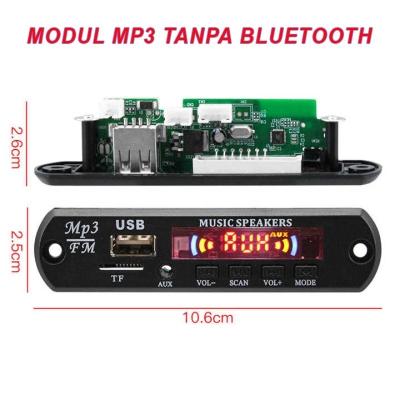Modul Kit Mp3 Player USB FM Aux Tf NON Bluetooth set music player MP 3 speaker