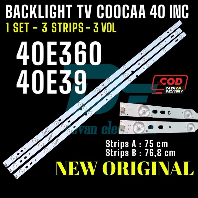 BACKLIGHT TV LED COOCAA 40E360 40E39 LED TV COCA KOKA 40E39 40E360 LAMPU LED TV COCA KOKA COCAA 40 I