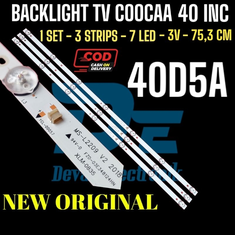 BACKLIGHT TV COOCAA 40 INC 40D5A LAMPU LED TV COOCAA 40D5A BACKLIGHT TV COOCAA 40 INC 7K 3V