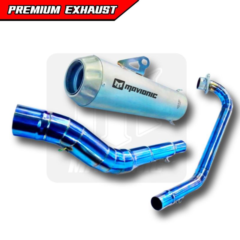 knalpot fullsystem R15/Vixion/Gsx/Cbr150r/cb150r/DLL Original Mavionic type AR-R2 Mew Sanblasting bl