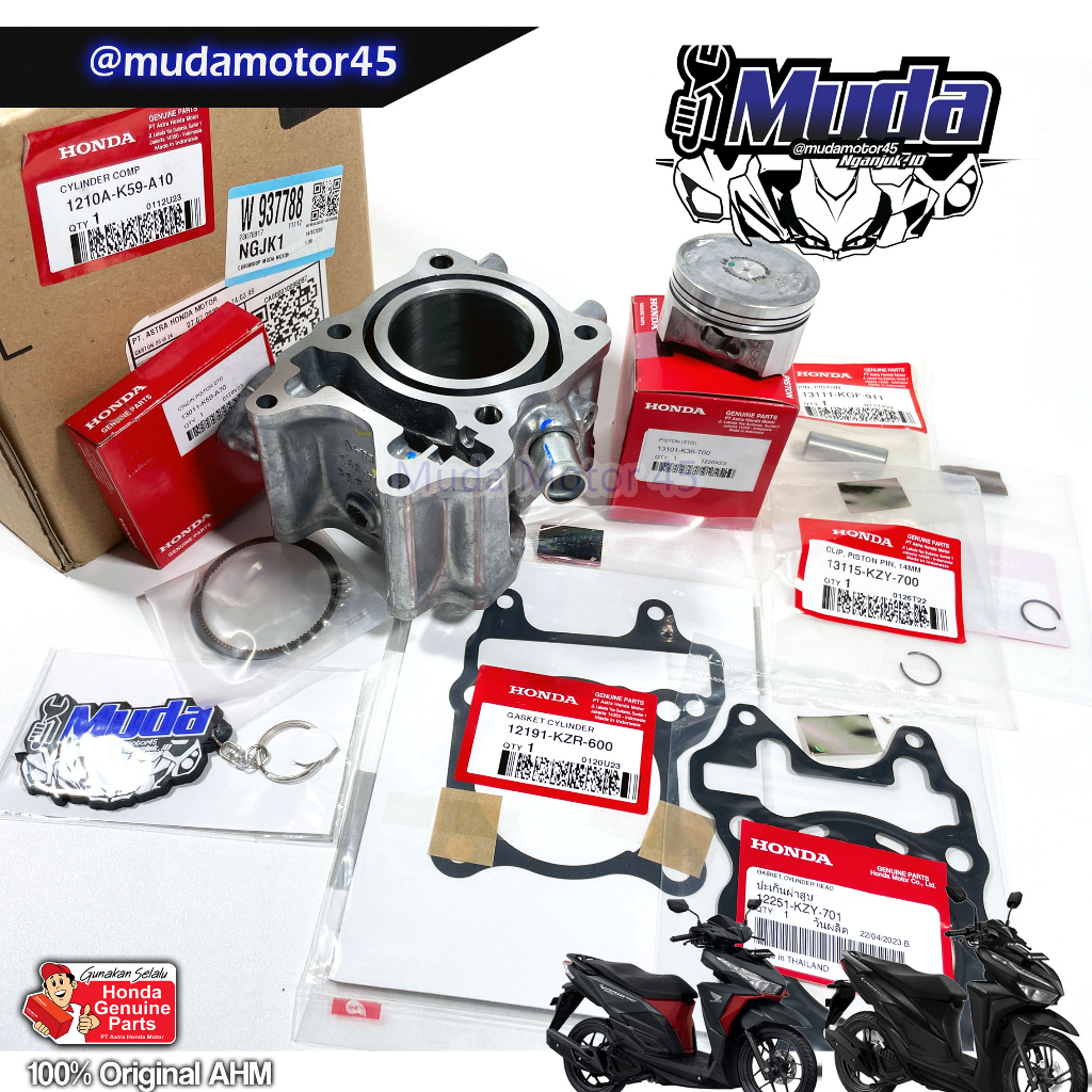 BLOK SILINDER VARIO 150 SET PISTON KIT GASKET OLD NEW 2014 2015 2016 2017 2018 2019 1210A-K59-A10-A7