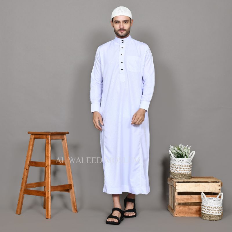JUBAH PRIA/JUBAH MUSLIM AL WALEED MOTIF EMBOS