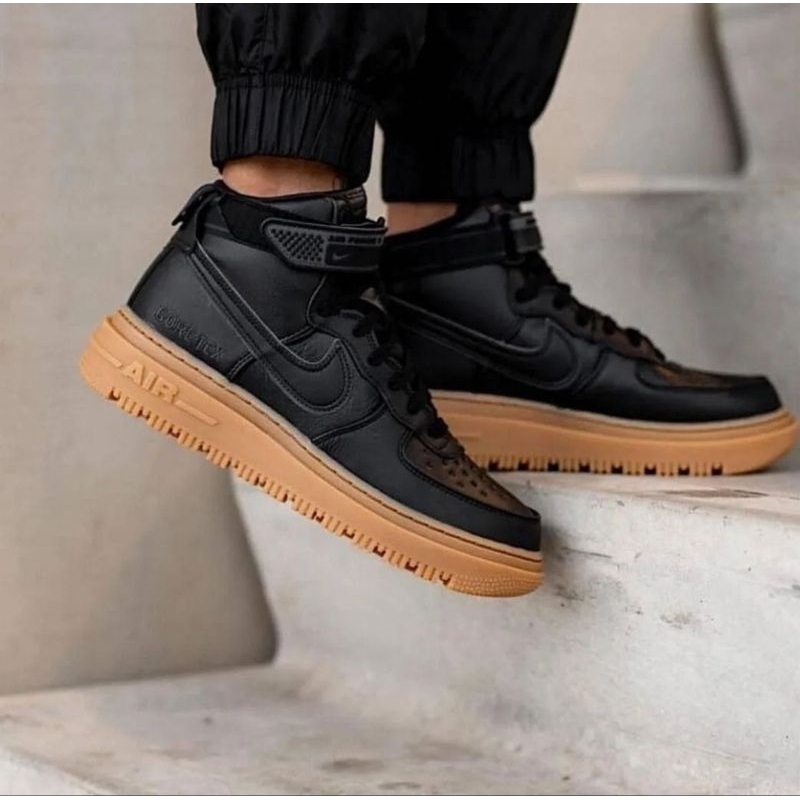 Sepatu BOOTS /MIDLE Nike Airforce 1 mid luxe anthracite Black Gum