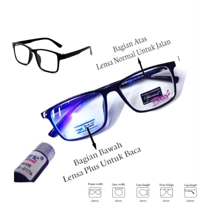 COD Kacamata baca plus 3in 1 Baca Dan Jalan Anti Radiasi Hp Laptop Komputer Kacamata doubel lensa ba