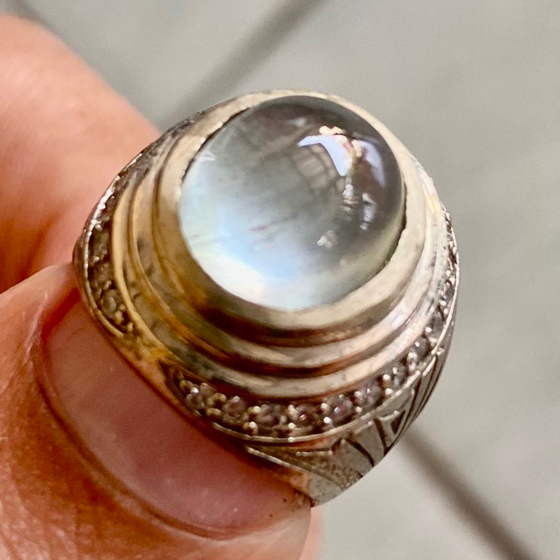 Natural Aquamarine Asli Batu Permata Asli Mulia Cincin Pria Mewah