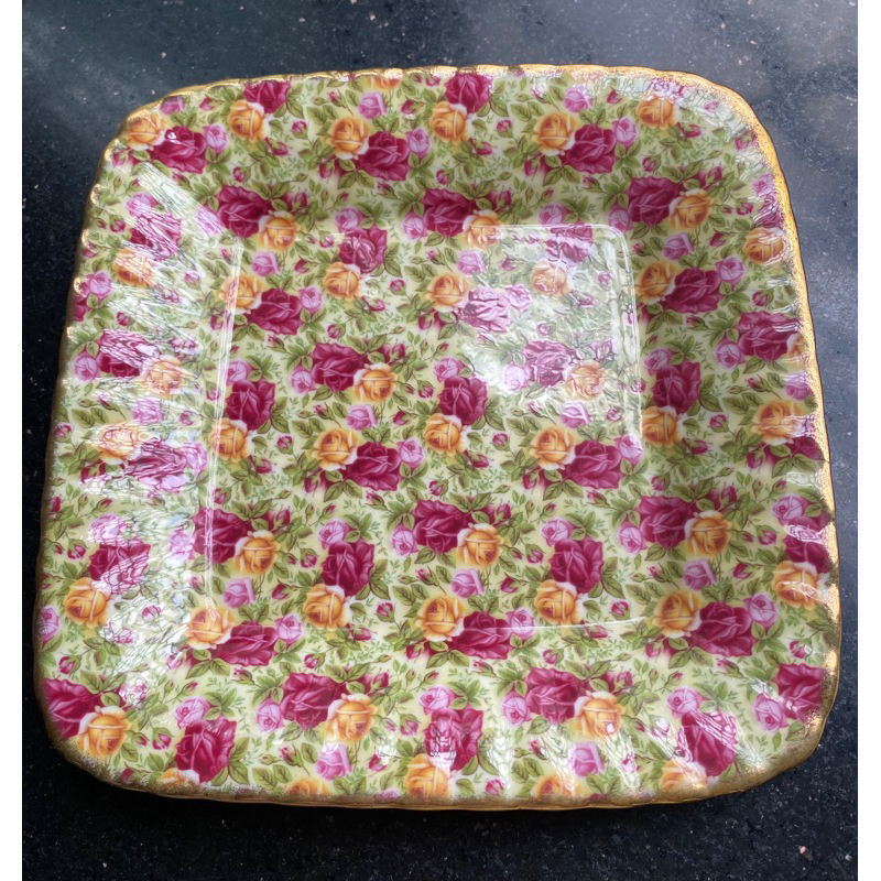 Royal Doulton Royal Albert OCR Chintz Square plate piring kotak