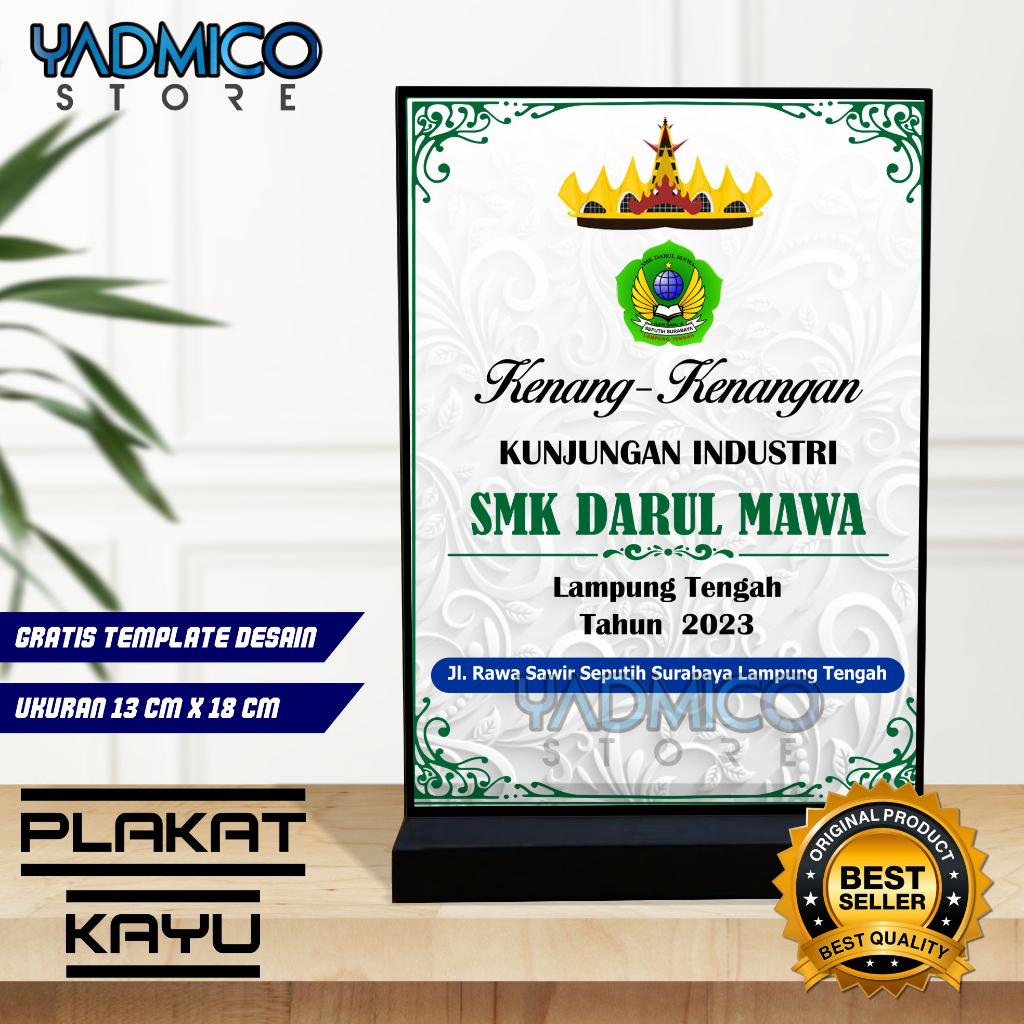 Plakat Kayu - Cinderamata - Plakat Kenangan - Vandel Kayu - Plakat Magang - Custom Vandel - Plakat W