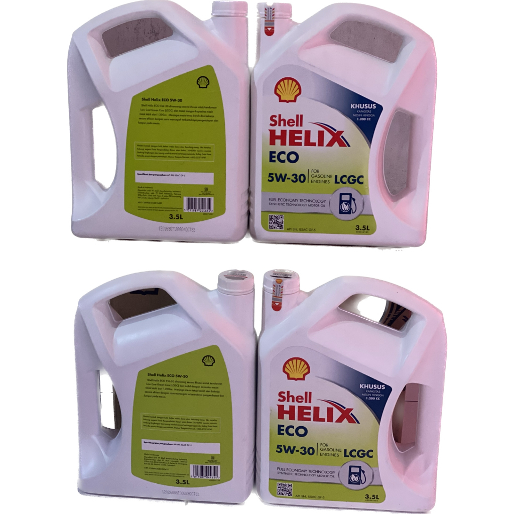 PROMO 1 DUS // SATU KARTON (4 GALON) OLI SHELL HELIX ECO 5W-30 (3,5L) // Oli shell helix eco 5w-30 l