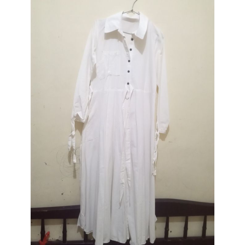 pl gamis tunik muslim  putih