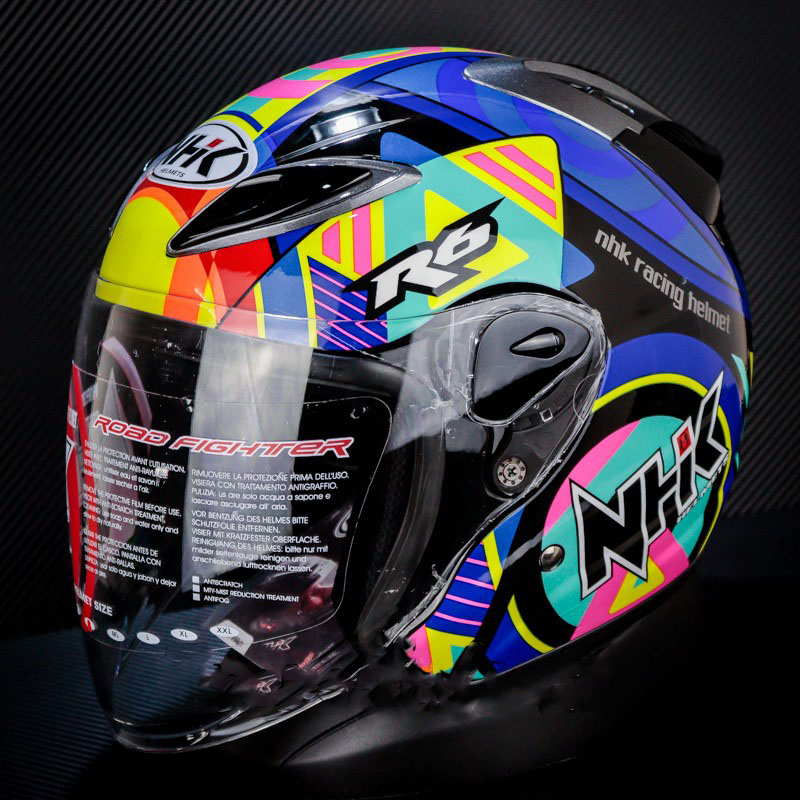 HELM NHK R6 PIGMENT  BLACK GLOSSY  SINGEL VISOR