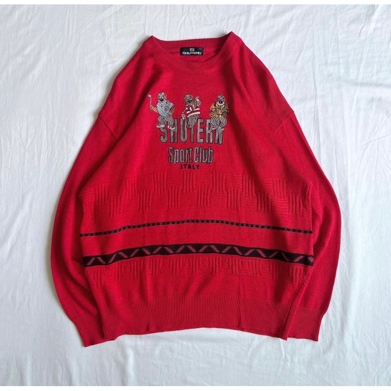 90s Shotern Italy Embroidery Knitted Sweater