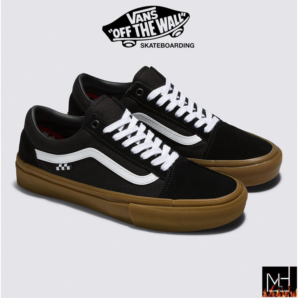 VANS OLD SKOOL SKATEBOARDING BLACK GUM ORIGINAL 100%