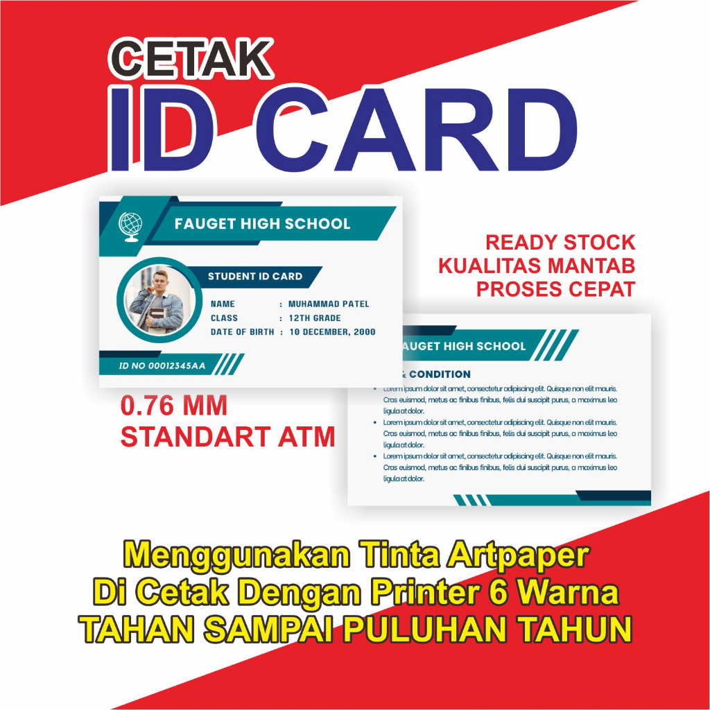 

Cetak ID Card PVC Premium Kartu Member / Kartu Anggota Pelajar Tanpa Minimal Order