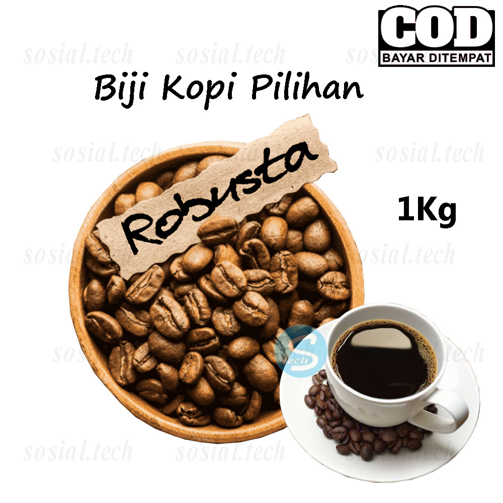 Biji Kopi Robusta Bengkulu 1kg Original Green Bean Biji Kopi Hitam Robusta Mentah