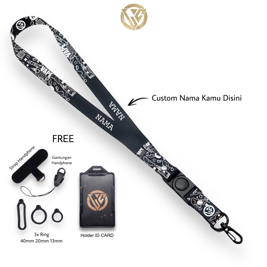 

RK Lanyard Craft Custom Nama Doodle Device Series Various Size
