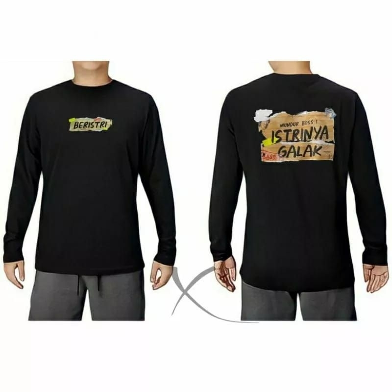 KAOS VIRAL BERISTRI MUNDUR BOSS ISTRINYA GALAK LENGAN PANJANG//TSHIRT NEW