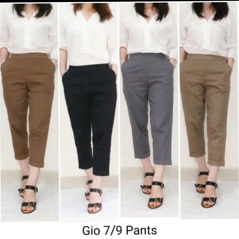 CELANA GIO PANTS 7/9 CELANA WANITA CELANA7/9 CELANA KERJA CELANA BAHAN KATUN