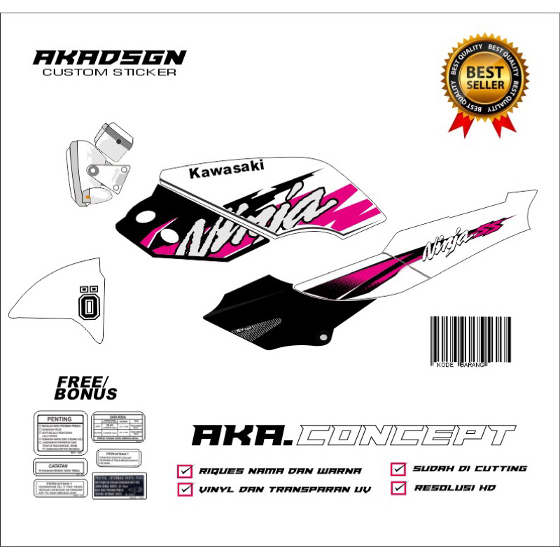 sticker striping kawasaki ninja ss kis sayap victor