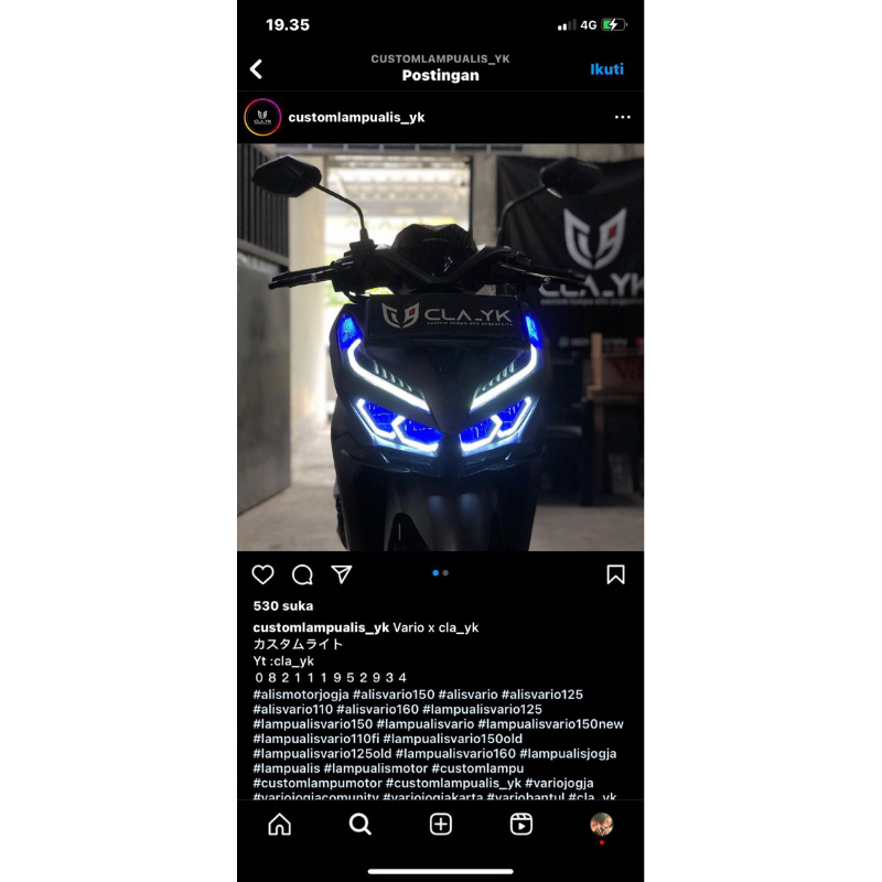 paket hexa + devil eye+saklar vario 125/150 led new