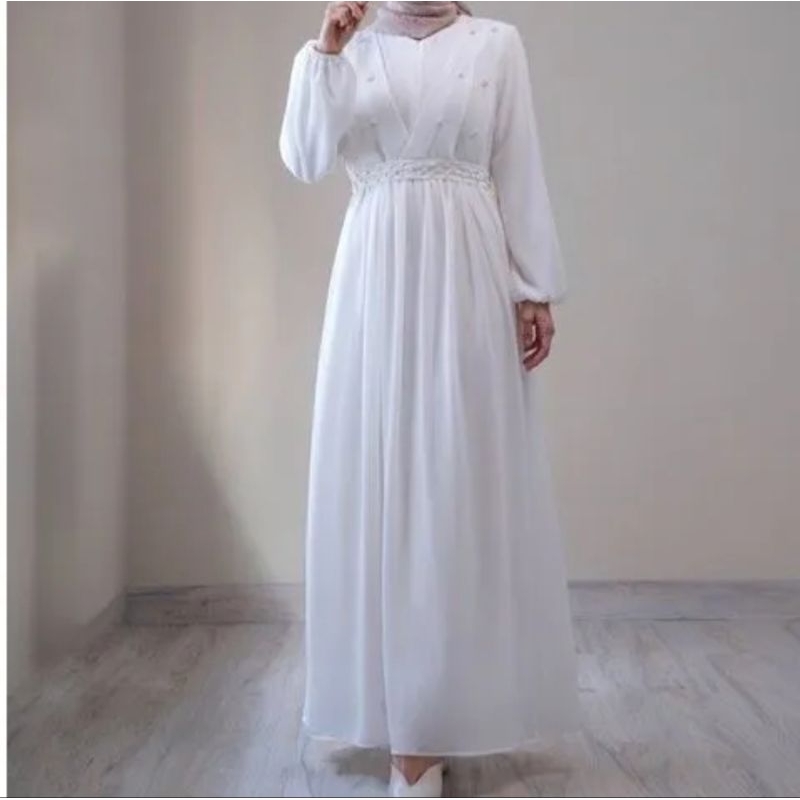 Gamis Aesthetic Dress Wanita Ceruty Babydoll Mewah Dewasa Remaja Terbaru 2023