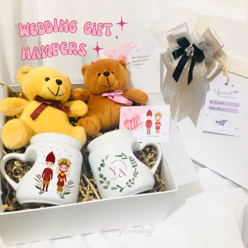GIFT SET HAMPERS (L) COUPLE WEDDING MUG LOVE / HADIAH PERNIKAHAN / KADO PERNIKAHAN / CUSTOM MUG PASA
