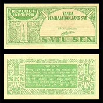 Uang Kuno INDONESIA 1 Sen 1945