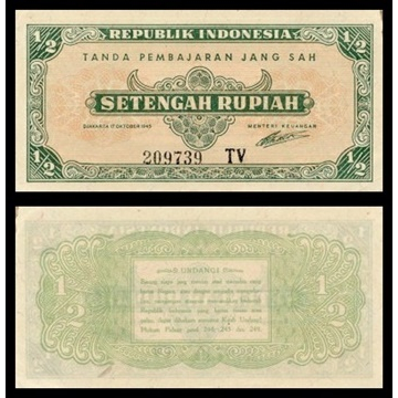 Uang Kuno INDONESIA 1/2 Rupiah 1945