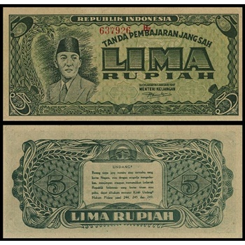 Uang Kuno INDONESIA 5 Rupiah 1945
