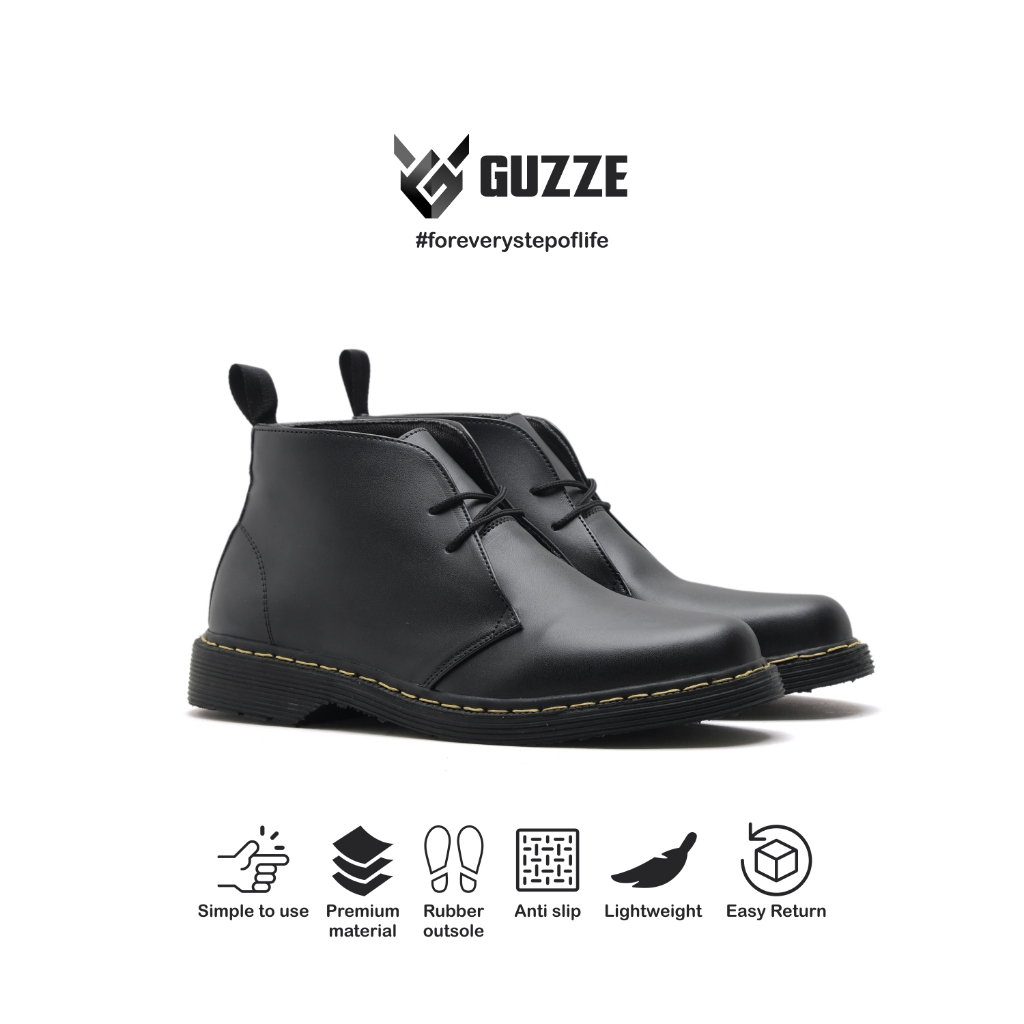 Sepatu Boots Fashion Pria Guzze Louis Casual Pantofel Docmart Formal Kerja Kantor