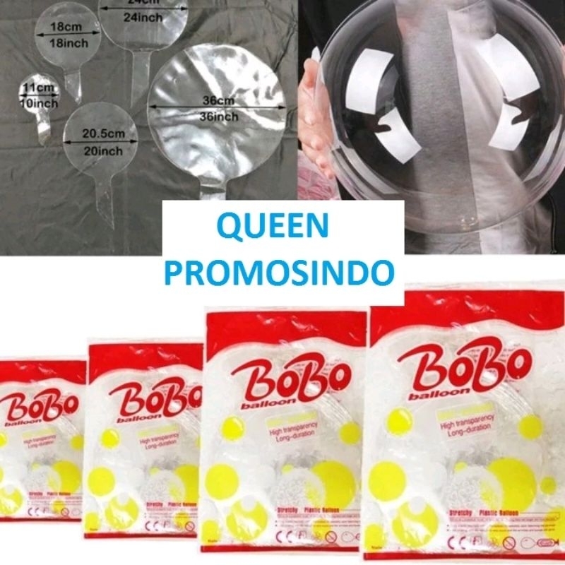 GROSIR BALON BOBO PVC 18 INCH BALON TRANSPARAN BENING PER PACK ISI 50