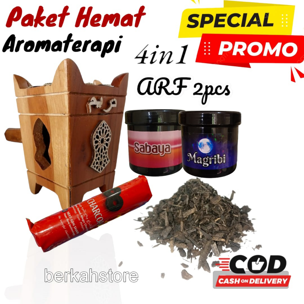 Paket Mabkhara Jati Tarim Terompah+Buhur Serbuk ARF 60gram 2 pcs + areng magic paket Pengahrum Ruangan