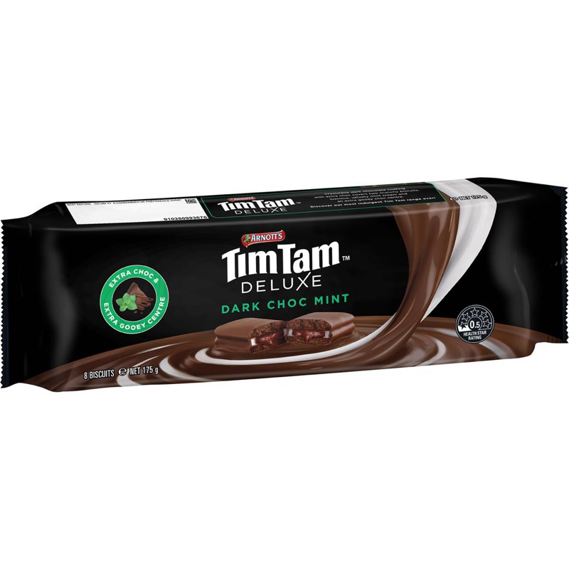 

Arnott's Tim Tam Deluxe Dark Choc Mint Biscuits 175g - Australia