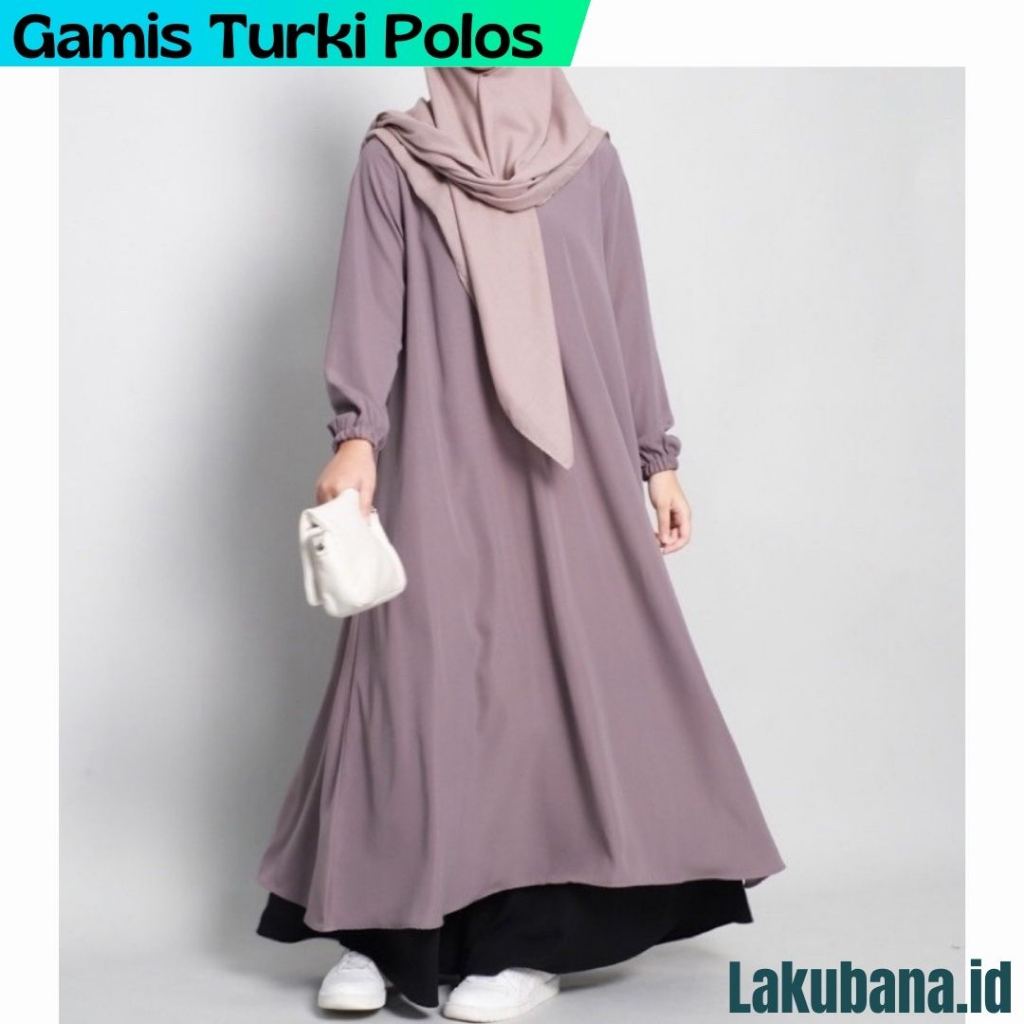 GAMIS TURKI POLOS - Dress ringan Material sakila import tidak kasar, halus dan tidak gerah