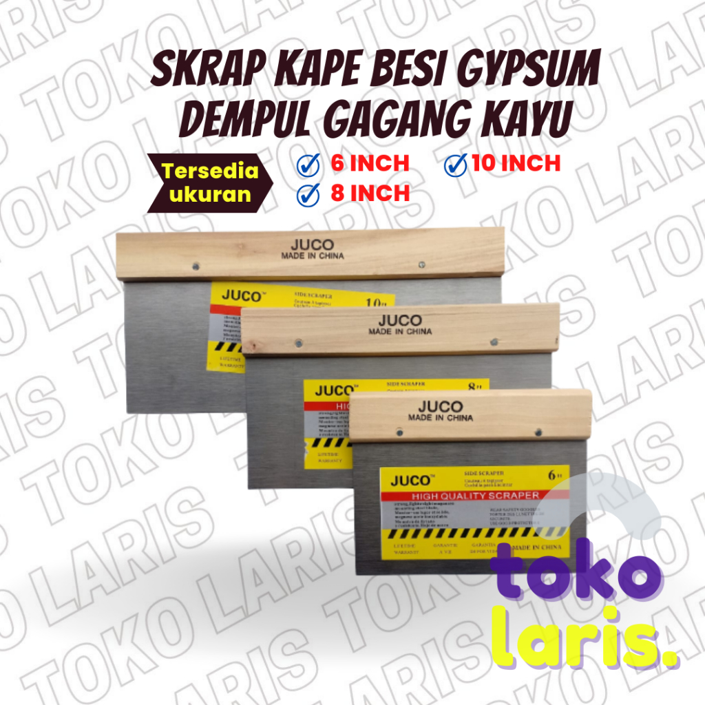 KAPE KAPI SKRAP SEKRAP 6 8 10" JUCO DEMPUL GYPSUM BESI STAINLESS STEEL PLASTIK